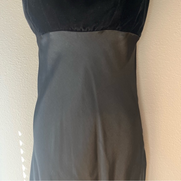 Vintage R Wear Rampage Black Satin Velvet Maxi Dress 90s Y2K Whimsigoth Sz 5 - Picture 3 of 11